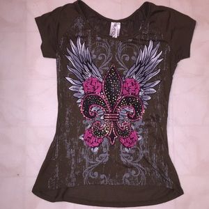 Le Fleur De Lis with Angel Wings T-shirt